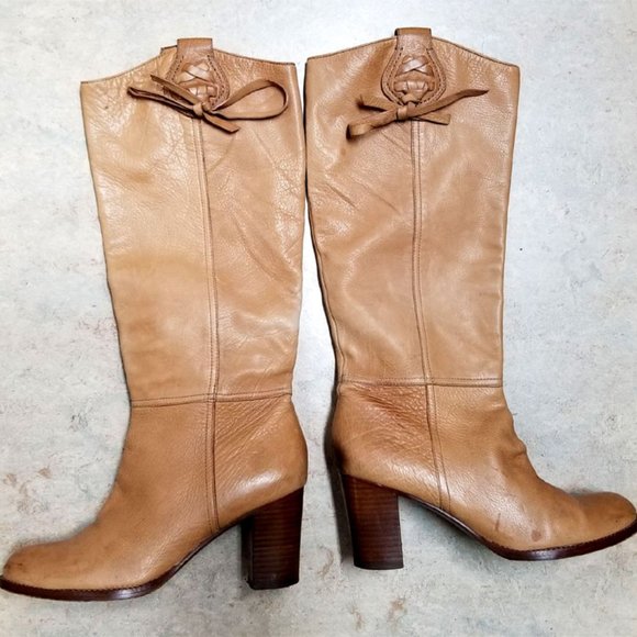 Coach Calfskin Selena Tall Boho Boots 8.5 - Picture 1 of 5